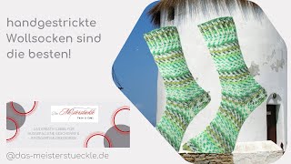 Wollstrümpfe Stricksocken Wunschgröße 36 - 44 grün Norwegermuster handgestrickt