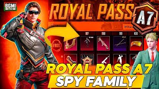 ROYAL PASS A7 l SKIN DBS FREE l SPY FAMILY COLLAB PUBG MOBILE #pubgmobile