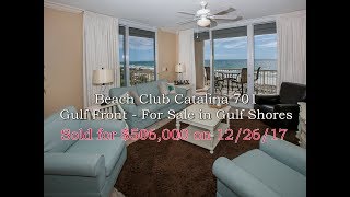 SOLD! Beach Club Catalina 701-Gulf Front 3 Bed Condo-527 Beach Club Tr, Gulf Shores, AL  36542