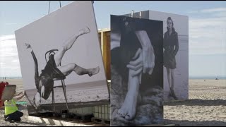 22 photographs by Peter Lindbergh exhibited on the Deauville beach in France