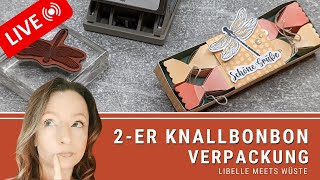 Stampin Up! Verpackung für 2 Knallbonbons mit Libelle