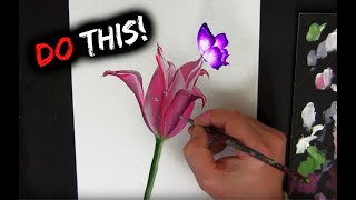 Easy Acrylic Painting Lesson  | Paint A Stunning Iris Flower Using Acrylic Paints