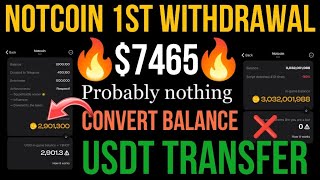 Notcoin mining Withdrawal $7243 | NOT coin price today | Convert vouchers To Token | New update news