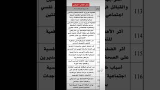 عناوين رسائل جامعية دكتوراه ماجيستير ليسانس في علم النفس "الجزء الأول"