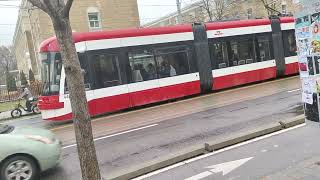 TTC Action: Bombardier Flexity Freedom #4467 pulling into College & Beverley (506 Carlton)