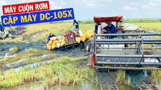 Cặp Máy DC-105X Cắt Lúa Trong Vuông Tôm Cực Kì Lúng | Nông Dân 68 .