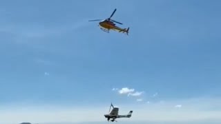 helicopter take up flying small aircraft  #shorts part 2