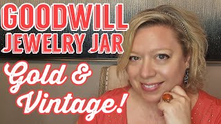 GOLD, VINTAGE & 925 STERLING SILVER! Goodwill Jewelry Jar Unboxing #jewelryjar