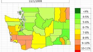 Map: August 2013 Washington Unemployment by County