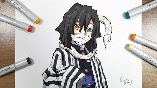 Drawing Obanai Iguro - Demon Slayer: Kimetsu no Yaiba | 鬼滅の刃 伊黒 小芭内 | 귀멸의칼날 이구로 오바나이 그리기