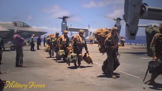 The 15th marine expeditionary conducts flight operations aboard USS Boxer in the Pacific ocean