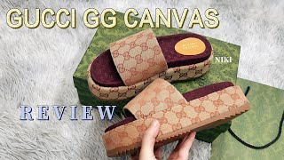 GUCCI GG CANVAS PLATFORM SLIDE SANDALS | CLOSE LUXURY REVIEW