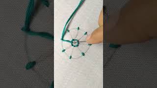 Modern flower embroidery ! Super easy modern flower stitch tutorial for beginners #shorts