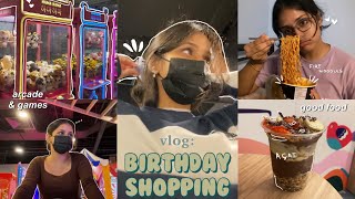 birthday shopping vlog | fire noodles, new headphones and arcades!