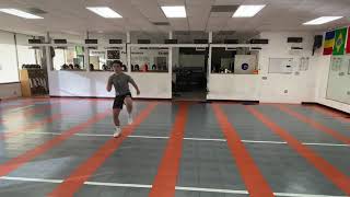 Fencing footwork exercise by foil coach Gabor Fekete