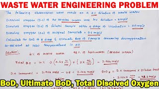 BOD and Ultimate BOD | BOD problem | how to calculate ultimate BOD | BOD of waste water | sewage BOD