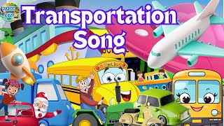 Transportation Song - Vehicle Song - Kids English Learning| Transport vocabulary🚒🚑🚙🚖🏍🛵🛴