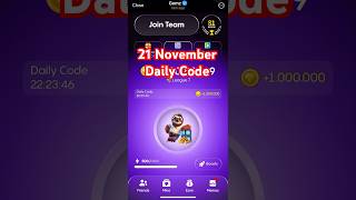 Gemz Daily Code 21 November | Gemz Daily Code 21 November ! Daily Combo Today | #gemz #gemzcoin