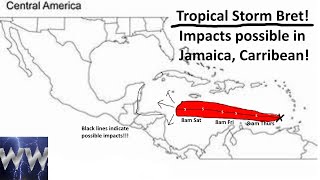 Tropical storm Bret heading for the Carribean!