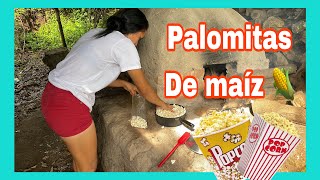 Haciendo palomitas 🍿 en fuego de leña 🪵