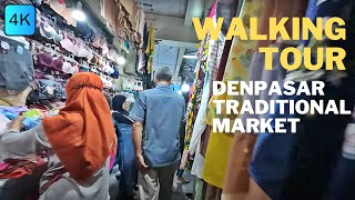 Walking Around at Denpasar Traditional Night Market Pasar Kreneng Bali Today [ 4K ]