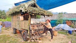 The girl completely repairs and perfects a homemade car.