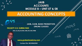 JAIIB - ACCOUNTING CONCEPTS - Module B Unit 07 & 08