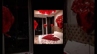 Lovers bedroom decoration idea#decorating #flowerdesign #lovemarriage #lovers #honeymoon