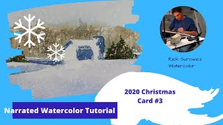 Watercolor Tutorial, 2020 Christmas Card #3