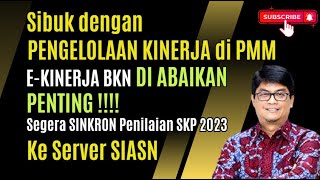 Sibuk dengan e-kinerja di PMM. e-Kinerja BKN di abaikan PENTING SEGERA Sinkron SKP 2023 Ke SIASN