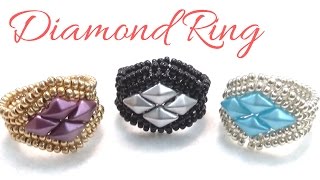 How to make a Diamond Ring with Herringbone technique