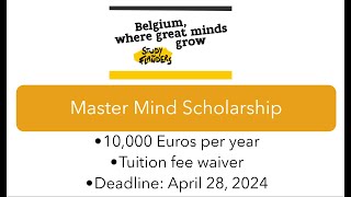 Mastermind Scholarship l Belgium l 2024