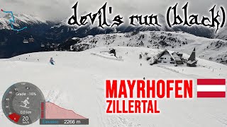 [4K] Skiing Mayrhofen, Devil's Run Steep Black & Red Tappental [13], Zillertal Austria, GoPro HERO11