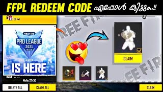 FFPL REDEEM CODE FREE FIRE MALAYALAM 🔴 | FREE FIRE PRO LEAGUE WINTER 😍 |TODAY REDEEM CODE|