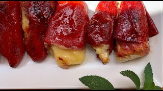 Piquillos rellenos de jamón y queso, ¡muy fáciles!