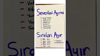 Sevenleri ayırma sıraları ayır #lgs