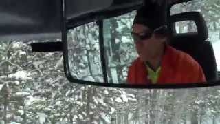 Riding shotgun in PistenBully at Beaver Creek Nordic Ski Area, WY