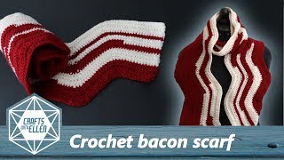 How to crochet a scarf that looks like bacon