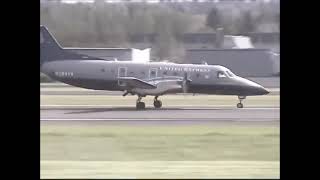 United Express (Skywest) EMB-120ER landing at Portland International Airport.