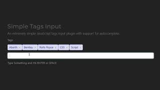 Create A Simple Tags Input With Autocomplete Support