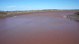 Tidal bore slamming into the soon to be gone, causeway gates @ Riverview. October 6, 2020