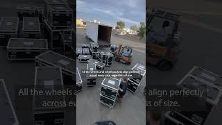 Loading road cases into a truck with a forklift #liveevents #tourlife