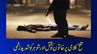 تلخ کلامی کی پر خاتون کو قتل اور شوہر کو شدید زخمی