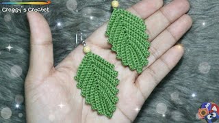 CROCHET “Leaf” Earrings | Tutorial