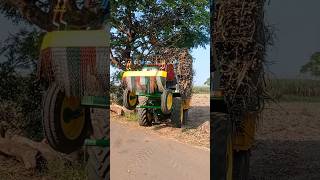 John Deere Tractor sugarcane full loaded Trolley #tractorvideo #automobile #rotavetor #jcb #troctor