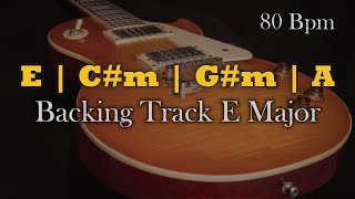 E Major Backing Track | Pop Rock | 80 Bpm