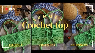 How to make quick cute crochet summer top |easy patterns for beginners #crochettop #crochetsummertop