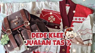 UNBOXING GENSHIN IMPACT KLEE APPAREL COLLECTION (BROWN THEMED BACKPACK & KNITTED CARDIGAN OFFICIAL !