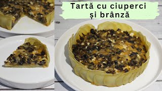 Tartă cu ciuperci și brânză