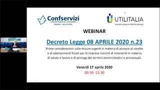 Webinar - Decreto Liquidità: prime considerazioni sulle misure urgenti per le aziende